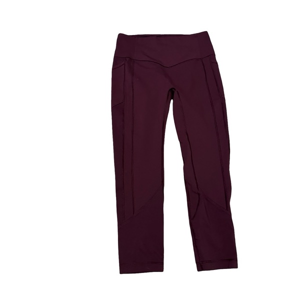 Lululemon Burgundy Leggings High-Waisted Performance Wear - Picture 3 of 5
